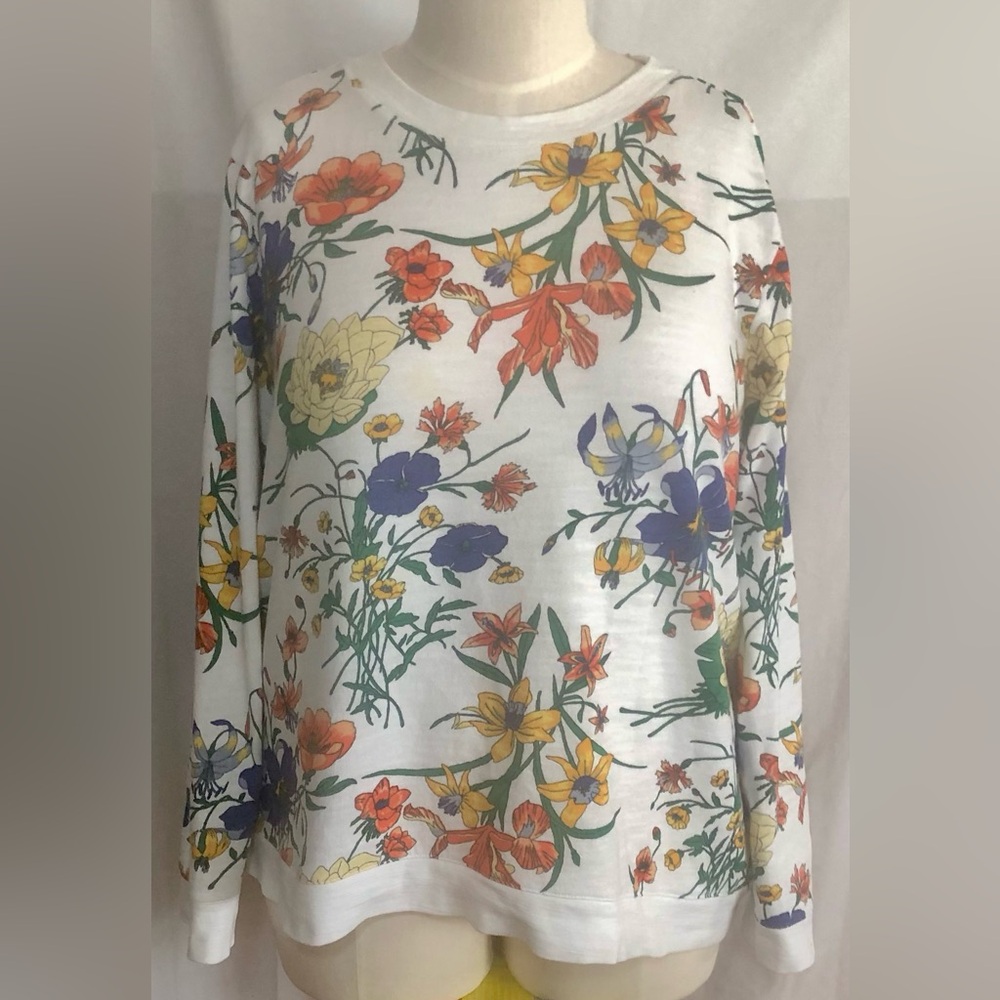 Talbots floral multicolored sweater shirt cotton size 3X